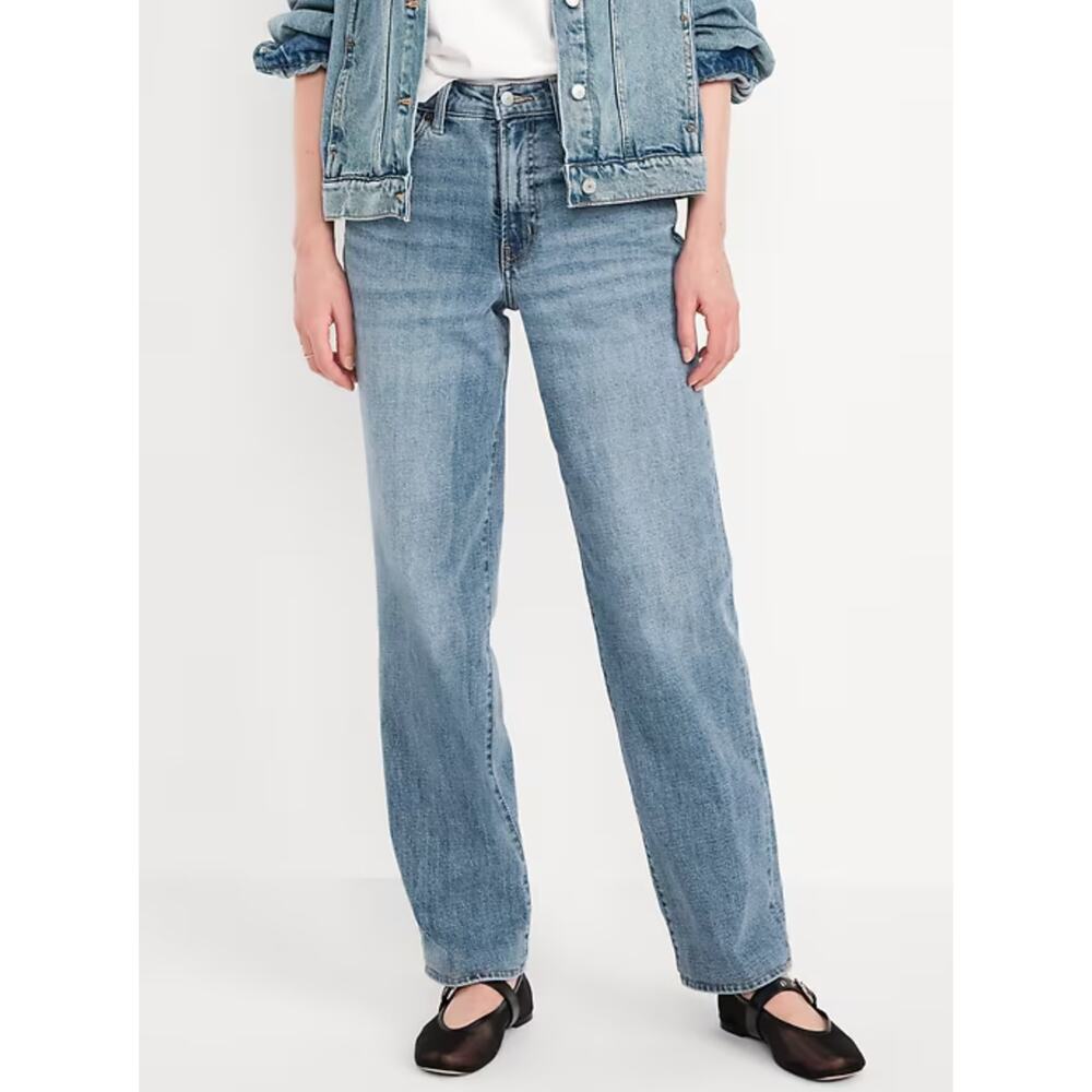 Old Navy OG LOOSE Secret-Smooth High Rise Denim High Waist Straight Leg Jeans